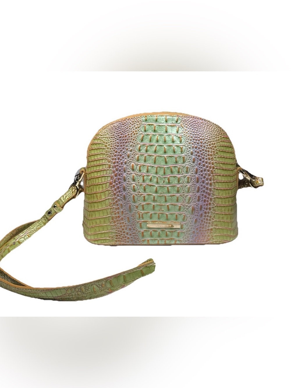 Brahmin Small Georgina Verbena Ombre Croc Embossed Crossbody NWT